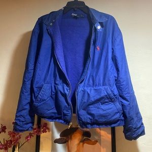 Polo Mens Bomber Style Vintage Blue Jacket Large